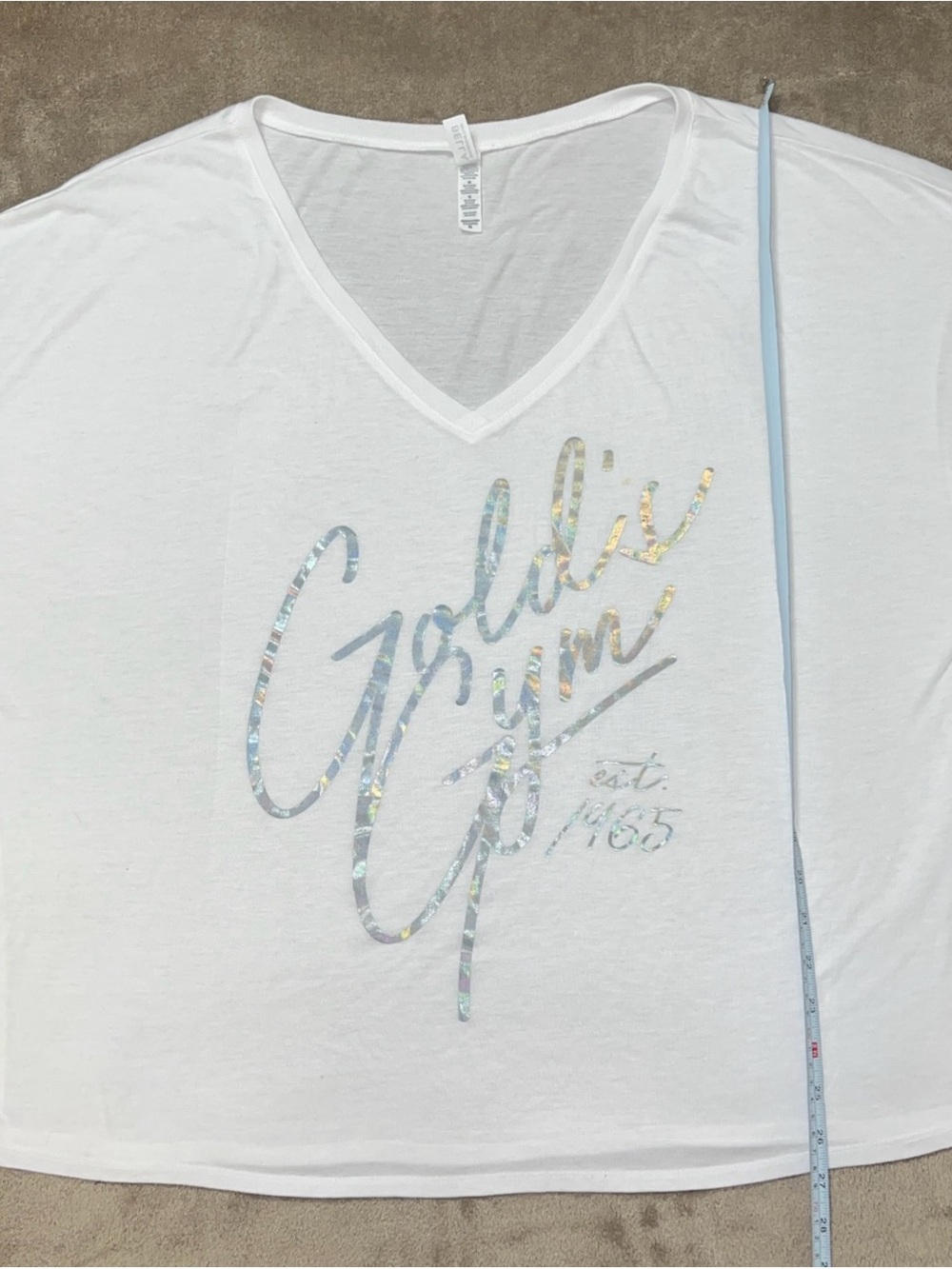 Bella Canvas White V-Neck Tee with Center Back Label